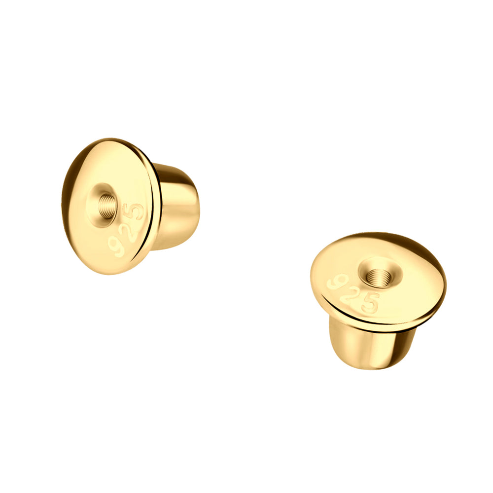 Sterling Silver or 14K Gold-Plated Screw Back Replacements Gold