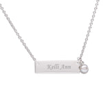 Sterling Silver Children's Bar Necklace with Pearl (BCN-HBar Pearl)