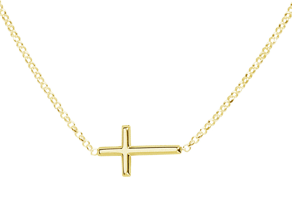 Forever in Faith Cross with Genuine Diamond, Children's Necklace for Girls  - 14K Rose Gold