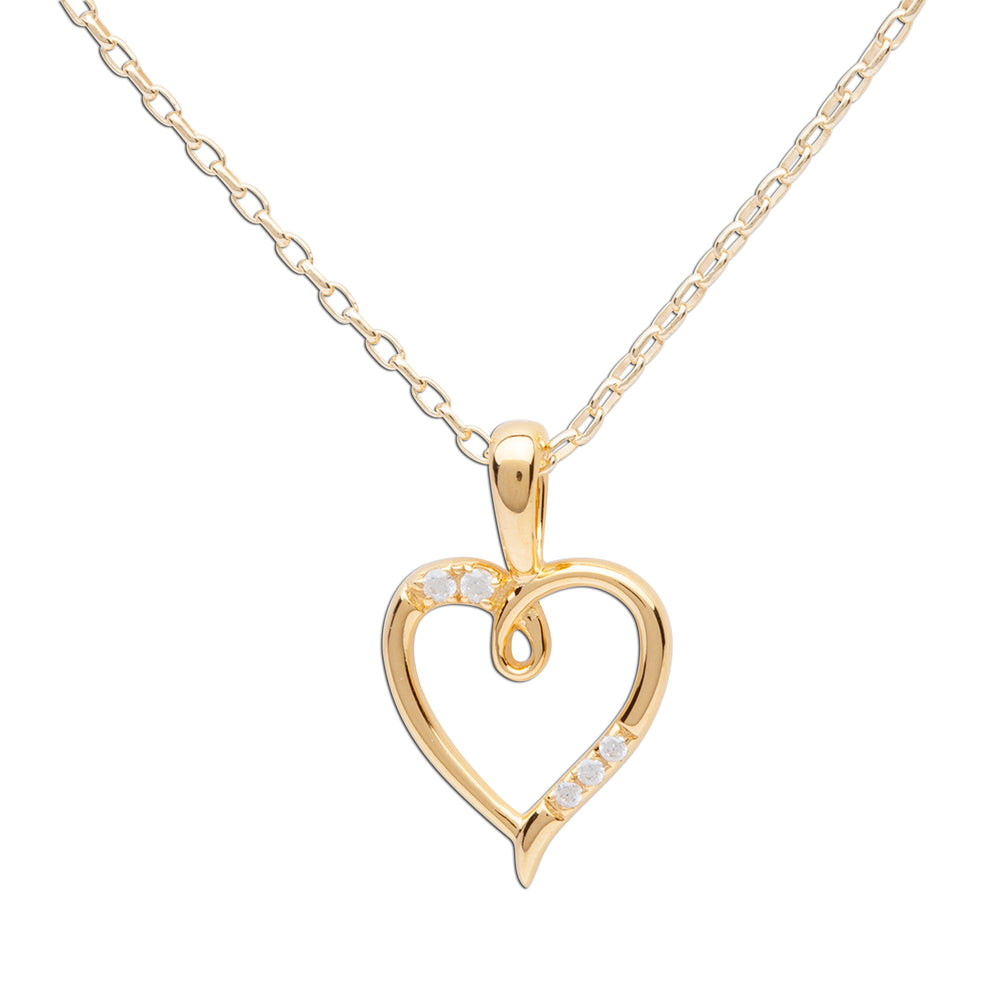 Gold Plated Open Heart Necklace