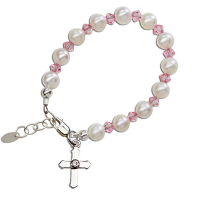 
                
                    Load image into Gallery viewer, Pink cross baby bracelet
                
            
