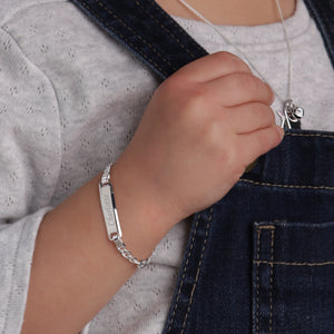 ID Bracelet (Classic) Engraved FREE - Sterling Silver I.D. Bracelet for Kids