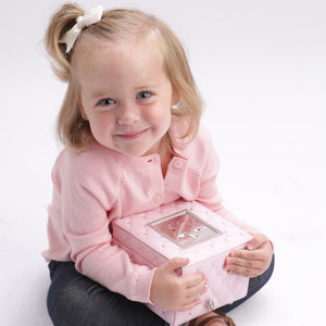 Girls Pink Musical Jewelry Box with Ballerina and FREE Heart Necklace