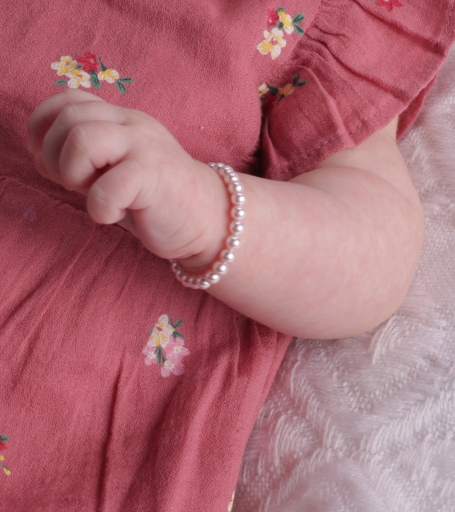 sterling silver pink pearl bracelet for kids