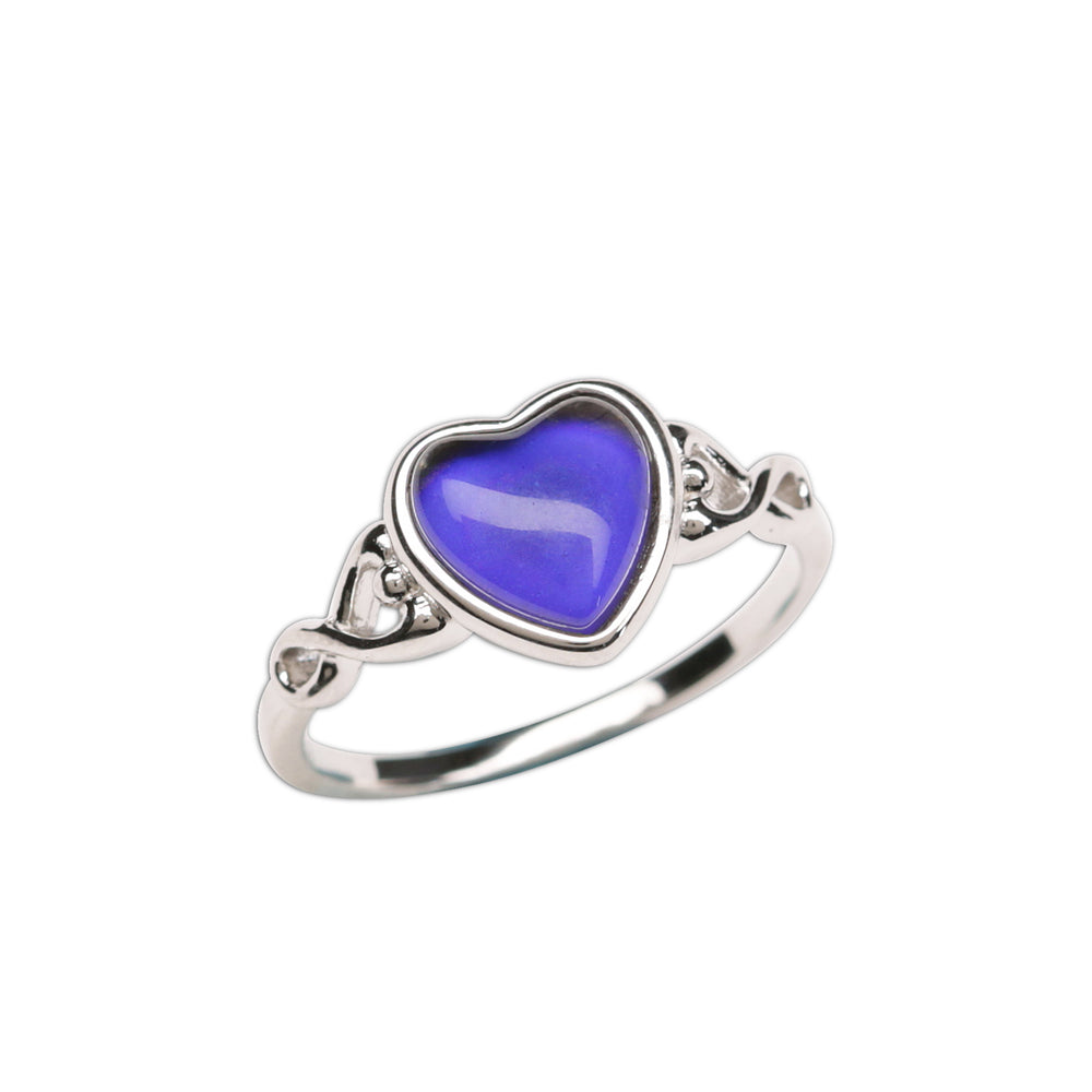 
                
                    Load image into Gallery viewer, Sterling Silver Girl&amp;#39;s Mood Ring (Heart)
                
            