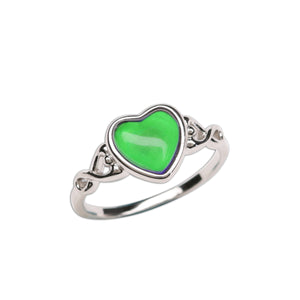 
                
                    Load image into Gallery viewer, Sterling Silver Girl&amp;#39;s Mood Ring (Heart)
                
            