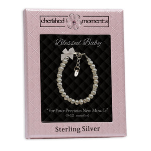 Sterling Silver New Arrival Baby Bracelet Gift-White Pearl
