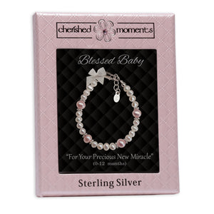 
                
                    Load image into Gallery viewer, Sterling Silver New Arrival Baby Bracelet Gift-Pink Pearl
                
            