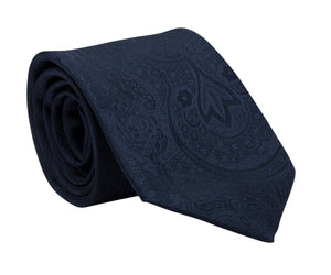 First Communion Navy Paisley Tie with Silver or Gold Chalice Tie Pin Gift Set