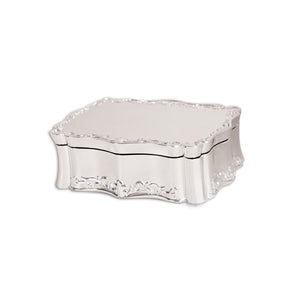 Custom Silver Rectangle Jewelry Box with Engraving
