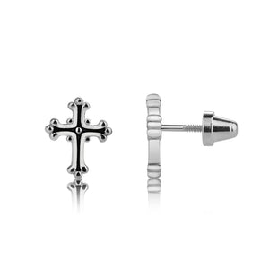 Sterling Silver Cross Earrings for Baptism or Communion