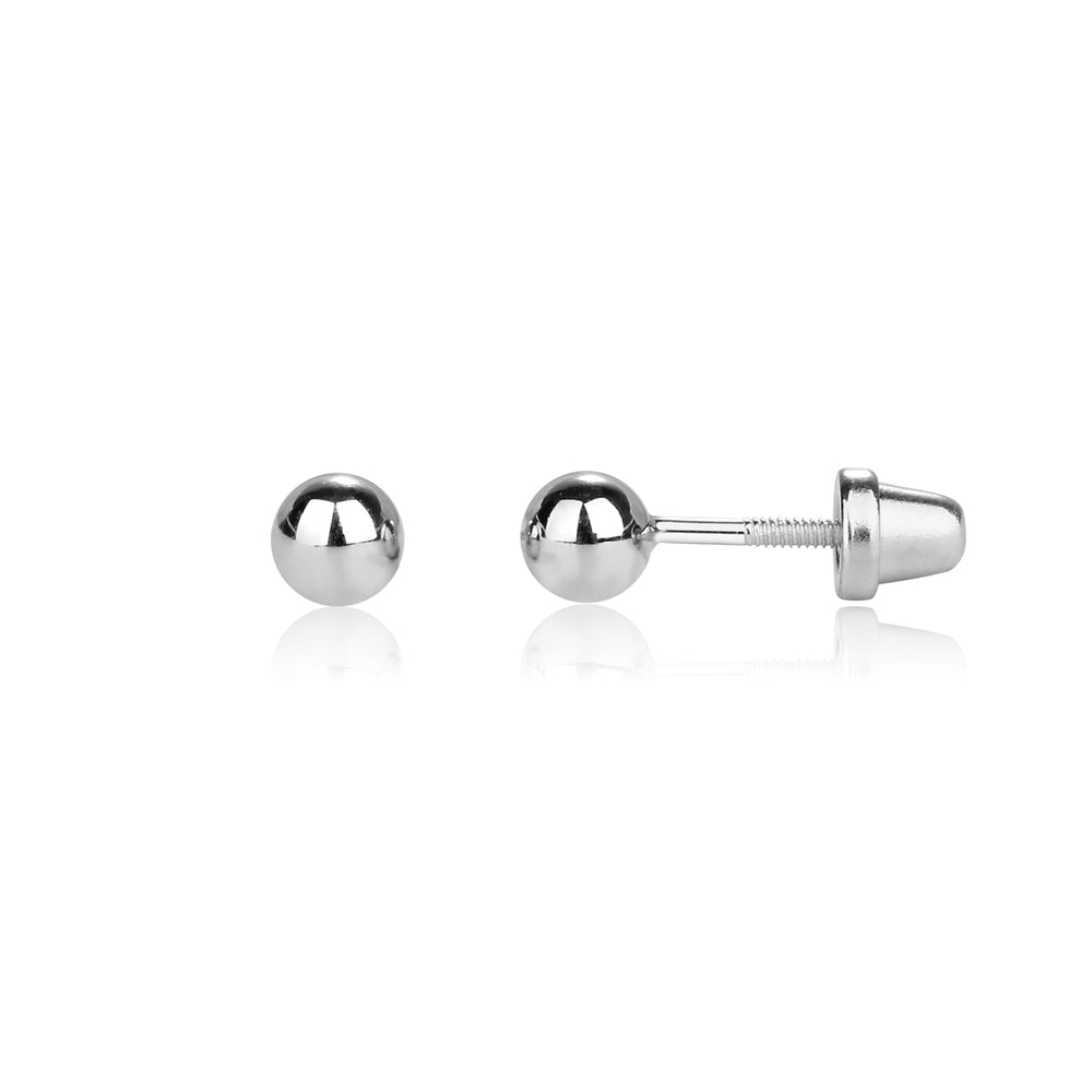Sterling Silver 4mm Earrings Posts Cup and Ear-Back Stud for Half Drilled  Bead, 1 Pair includes (2 pearl cup and 2 heavy earring back)