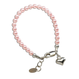 
                
                    Load image into Gallery viewer, Serenity 2 (Pink) - Sterling Silver Pink Pearl Baby Bracelet for Kids
                
            