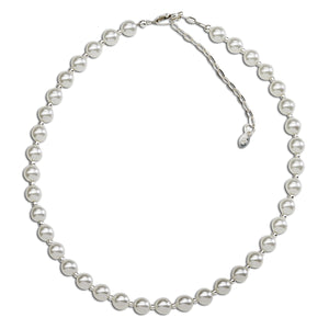 Sterling Silver White Chunky Pearl Necklace for Girls