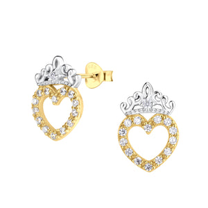 
                
                    Load image into Gallery viewer, Quinceañera Tiara Heart Earrings
                
            