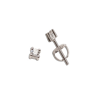 
                
                    Load image into Gallery viewer, Sterling Silver Genuine White Sapphire Earrings for Baby and Kids
                
            