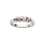 Timeless Sterling Silver Baby Ring with Genuine Pink/White Sapphires