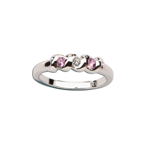 Timeless Sterling Silver Baby Ring with Genuine Pink/White Sapphires