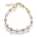 Vivian - 14K Gold Plated Pink Pearl Bracelet for Baby and Kids
