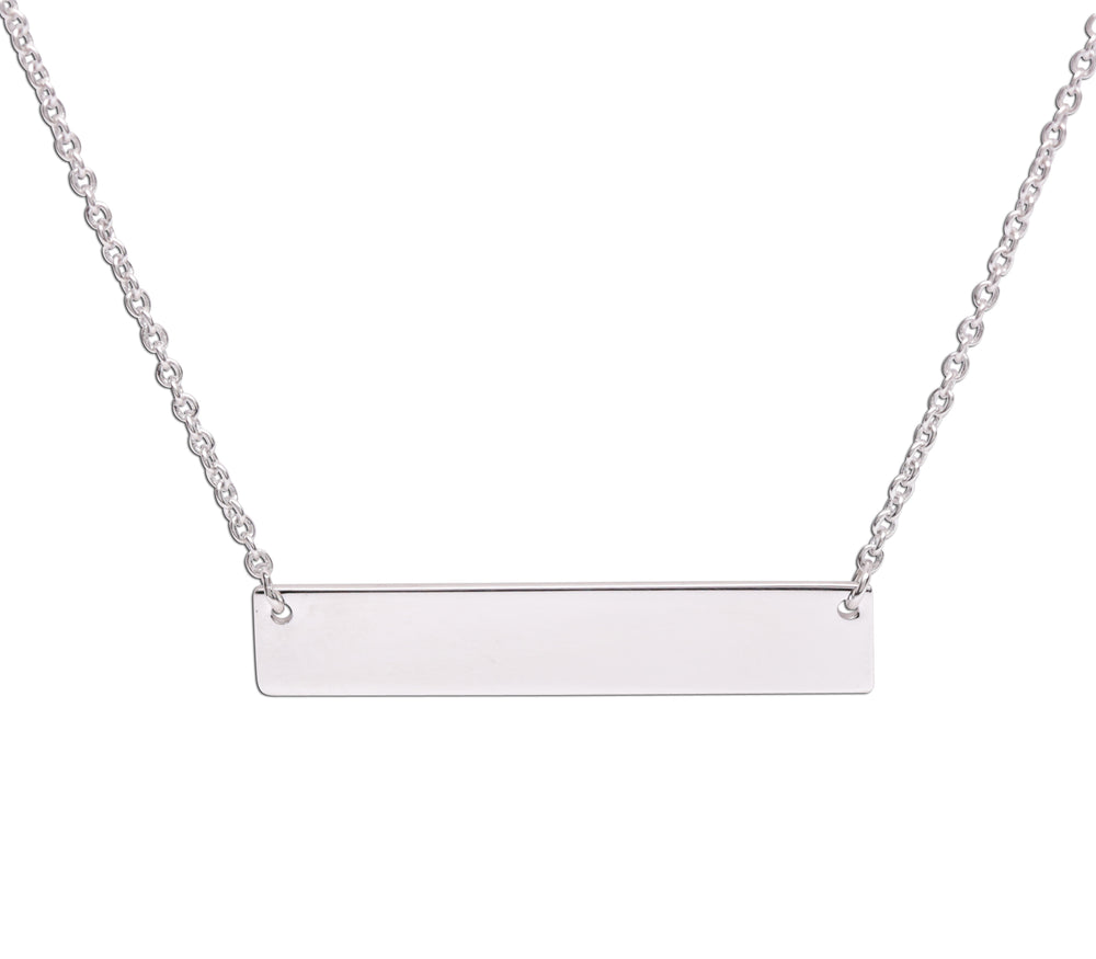 Sterling Silver Children's or Women's Bar Necklace