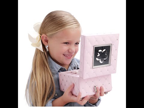 
                
                    Load and play video in Gallery viewer, Girls Pink Musical Jewelry Box with Ballerina and FREE Heart Necklace
                
            