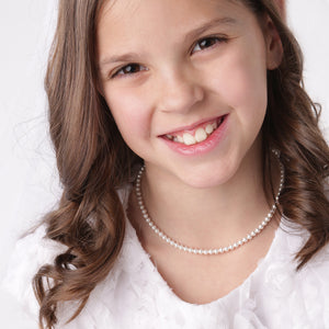 Teen with Sterling Silver Simulated Pearl Necklace for Little Girls